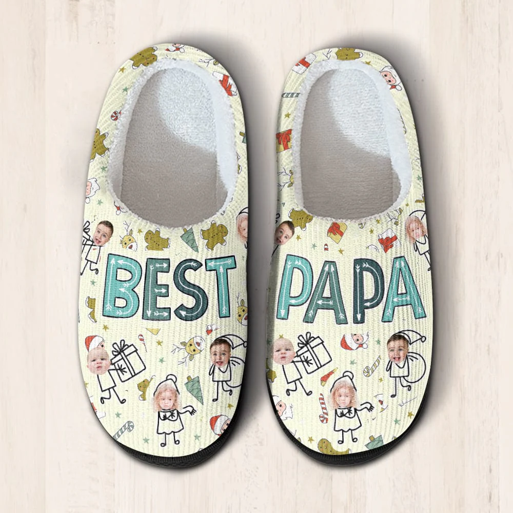 Custom Kid Photo Best Dad Christmas Gift Slippers HO82 893116 - Image 7