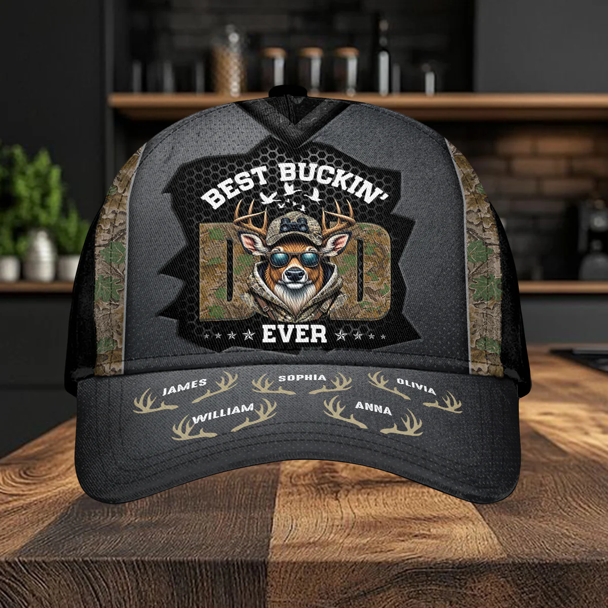 Custom Kids Name Hunter Dad Best Buckin' Dad Classic Cap Personalized Gift For Dad, Father's Day HO82 893900 - Image 6