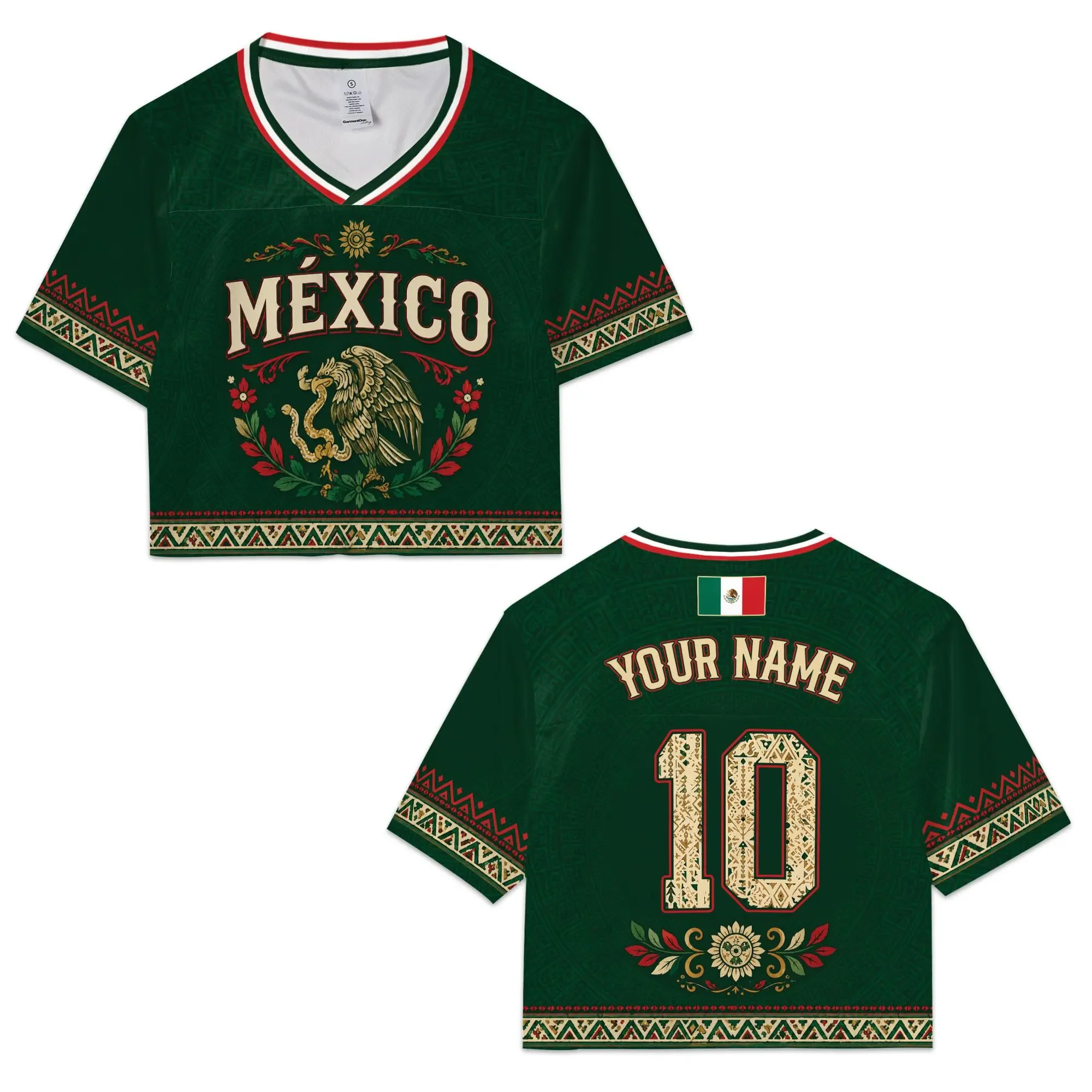 Custom Mexico Soccer Fitted Crop Top Jersey, Mexico Jersey Crop Tee, Game Day Shirt HO82 903004 - Image 6
