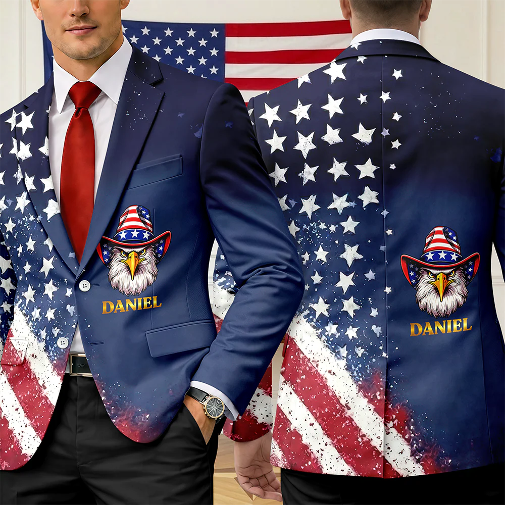 Custom Name American Pride Patriotic 250th Anniversary Eagle Men's Suit HO82 902062 - Image 7