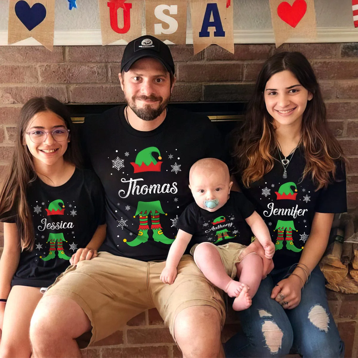 Custom Name Christmas Elves Christmas Gift For Family Dark Shirt HO82 893028 - Image 4