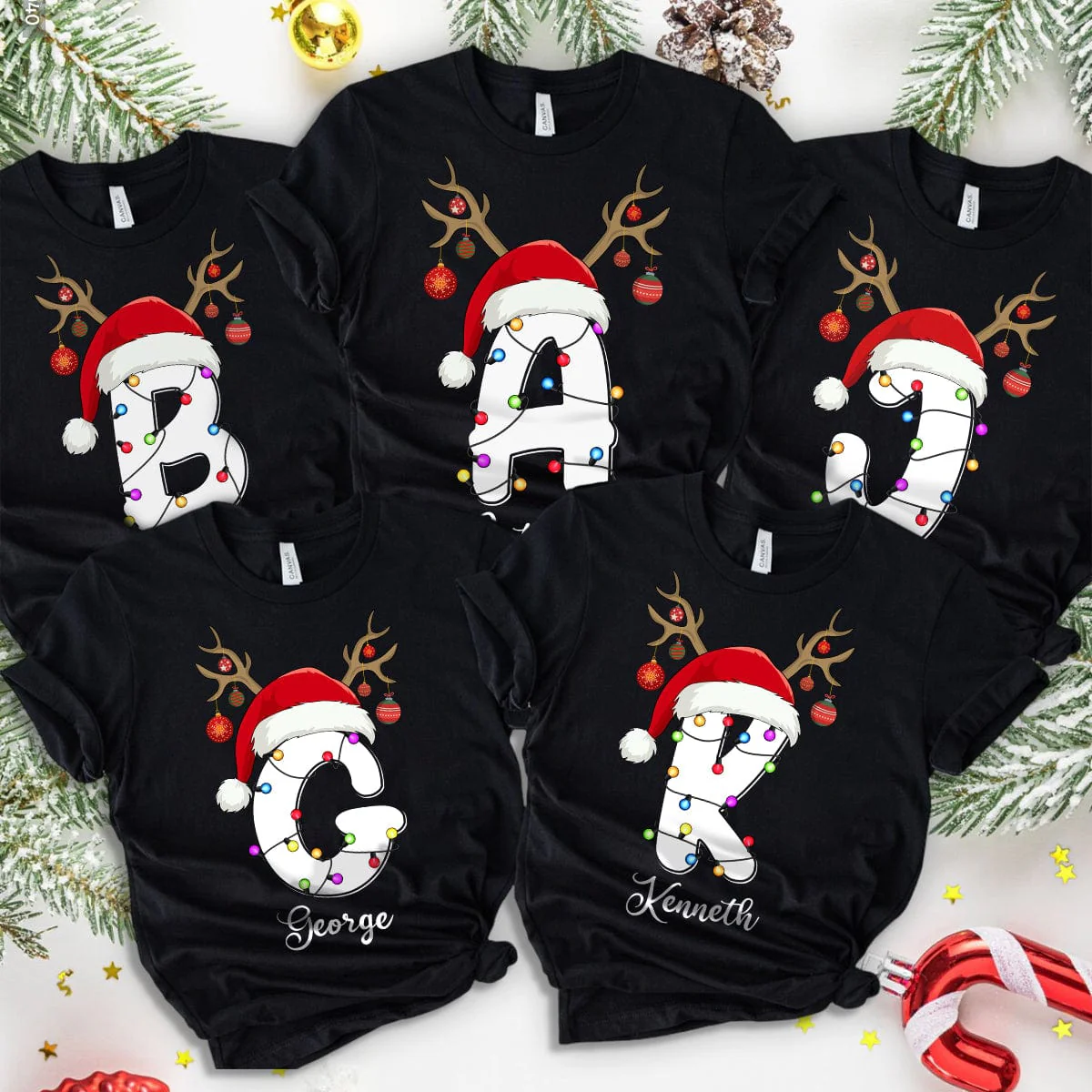 Custom Name Family Monogrammed Christmas Dark Shirt HO82 893034 - Image 2