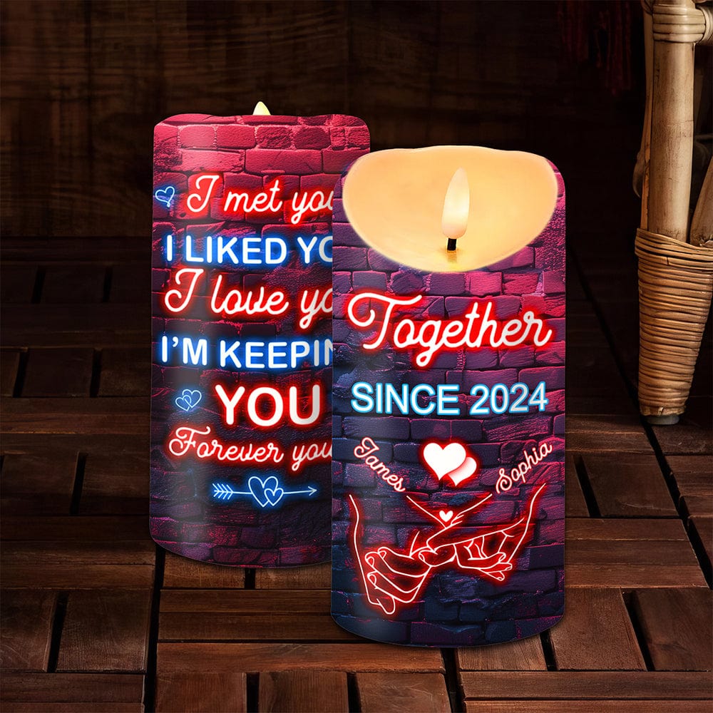 Custom Name I Met You I Liked You For Couple Husband Wife LED Candle HO82 893442 - Image 6