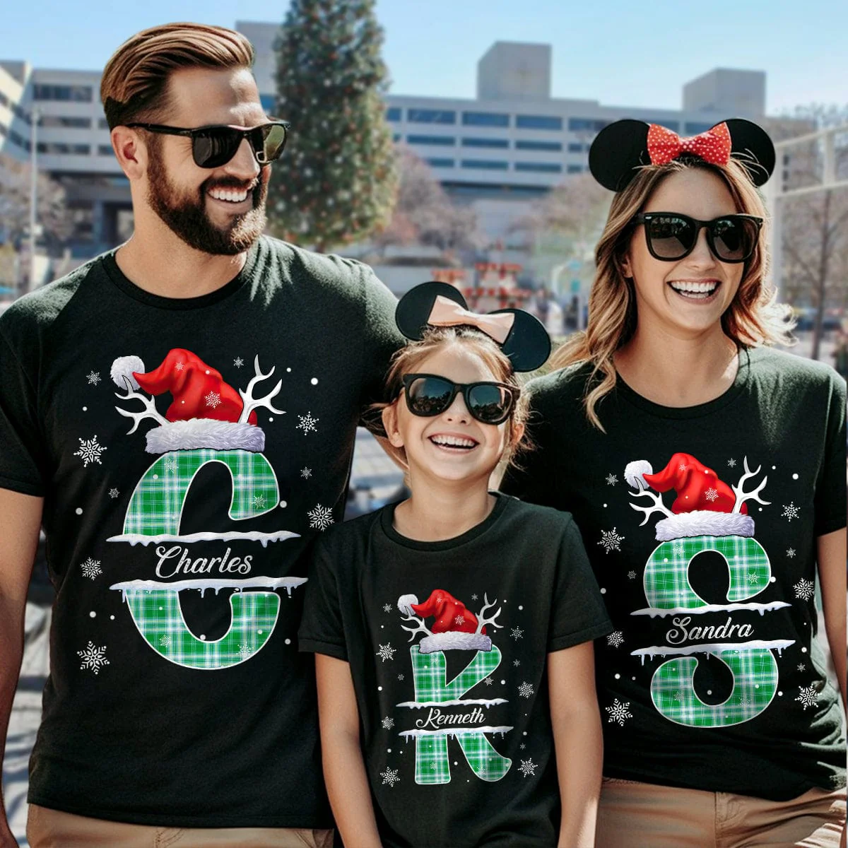 Custom Name Initial Letter Christmas Monogrammed Family Shirt HO82 893030 - Image 3