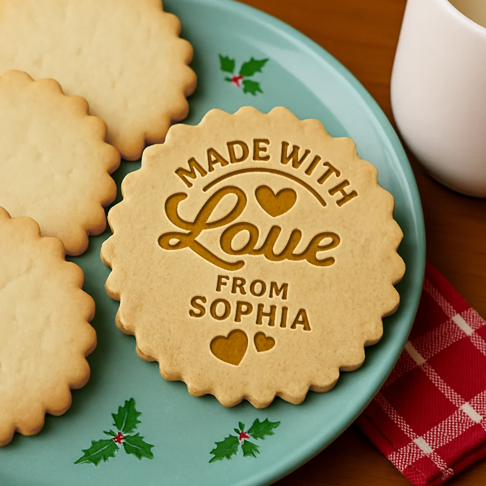 Custom Name Made With Love Cookie Stamp HO82 900654 - Image 3