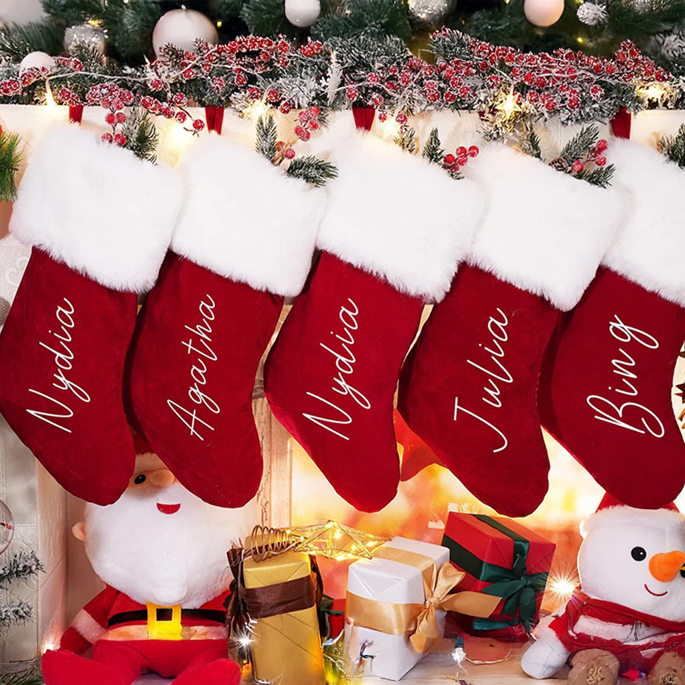 Custom Name Red Christmas Stocking Personalized Gift HO82 900442 - Image 4