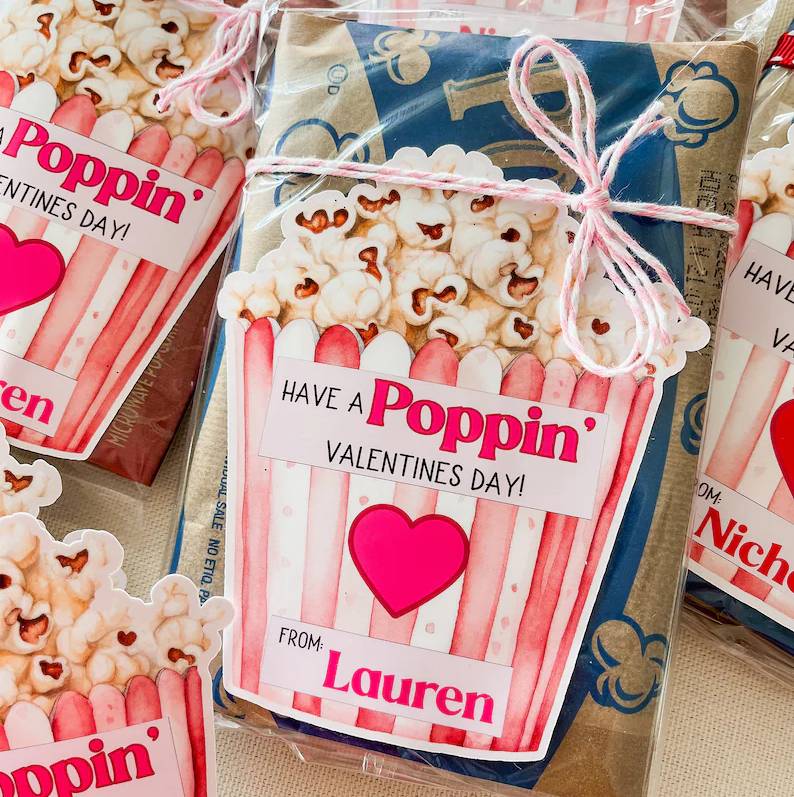 Custom Name Valentine Popcorn Sticker, Gift For Couple, Valentine's Day HO82 901174 - Image 3