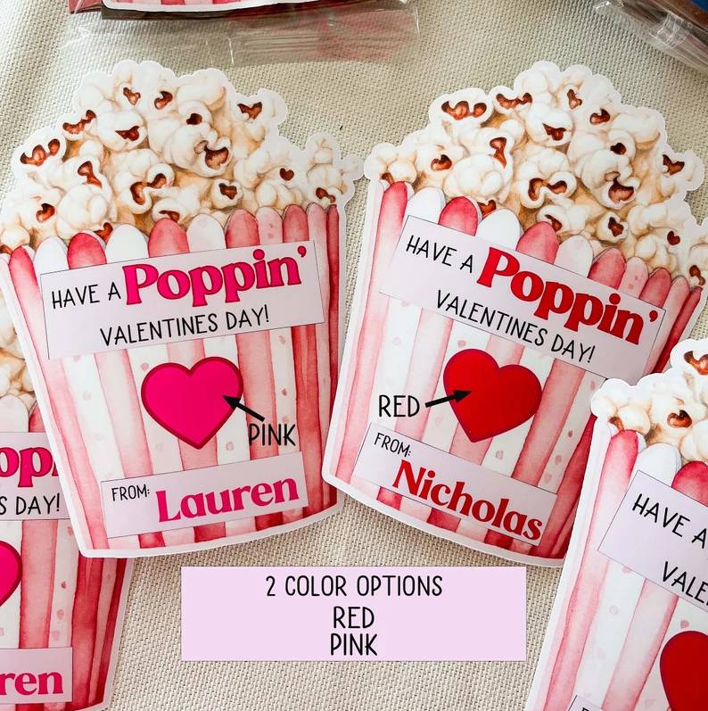 Custom Name Valentine Popcorn Sticker, Gift For Couple, Valentine's Day HO82 901174 - Image 4