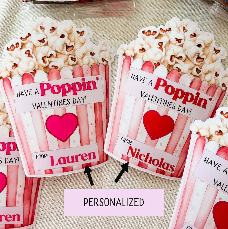 Custom Name Valentine Popcorn Sticker, Gift For Couple, Valentine's Day HO82 901174 - Image 7