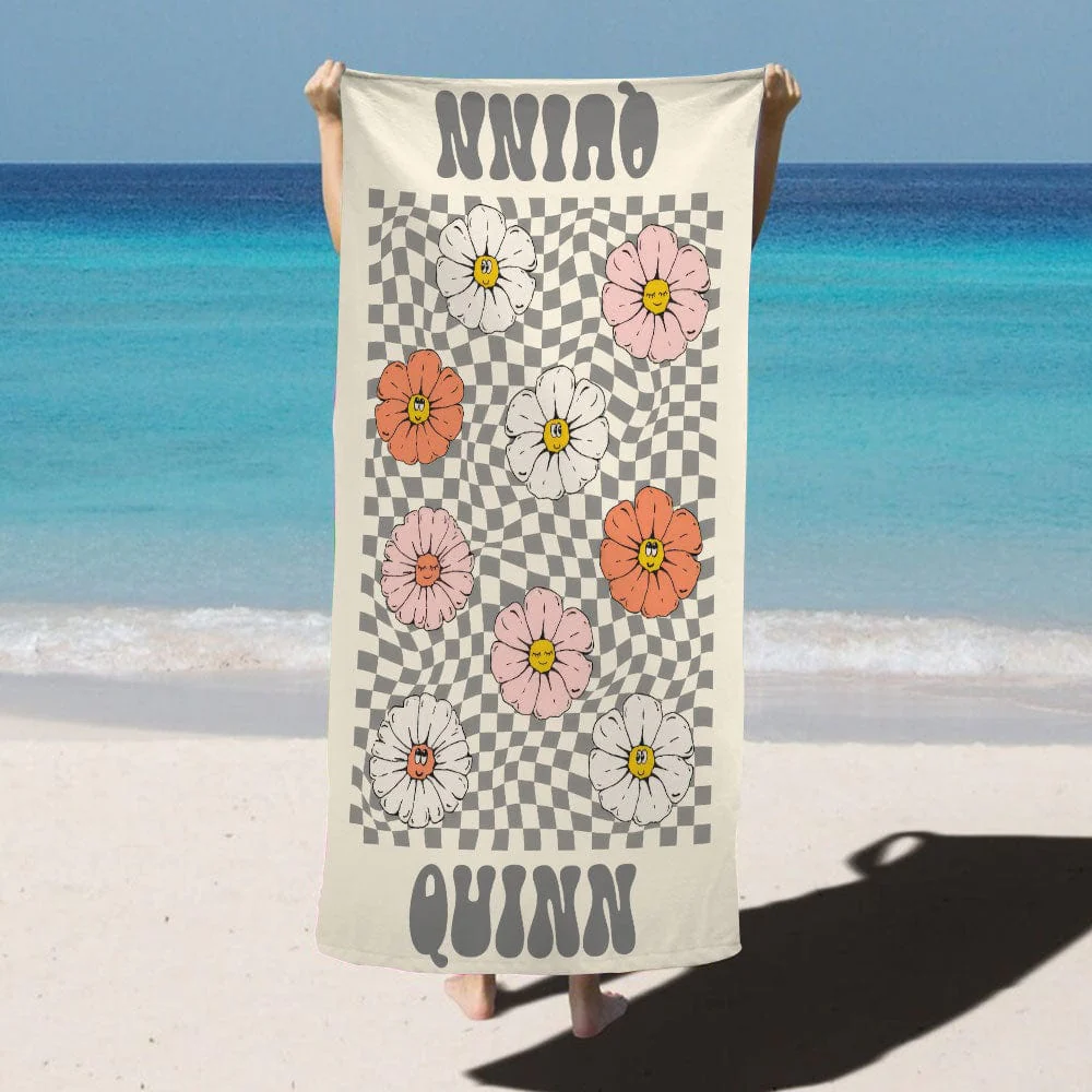 Custom Name With Funny Pattern Beach Towel Personalized Gift T368 889816 - Image 2