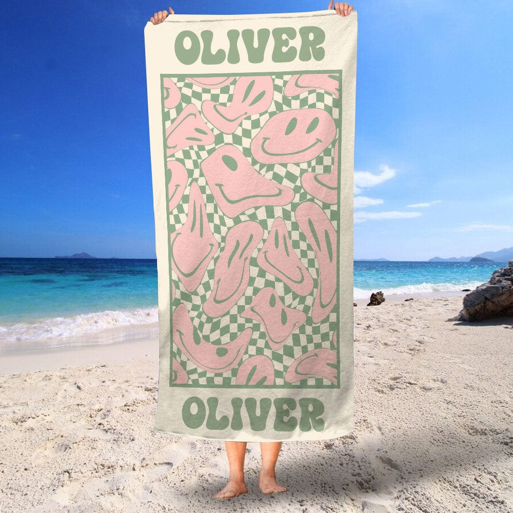 Custom Name With Funny Pattern Beach Towel Personalized Gift T368 889816 - Image 4