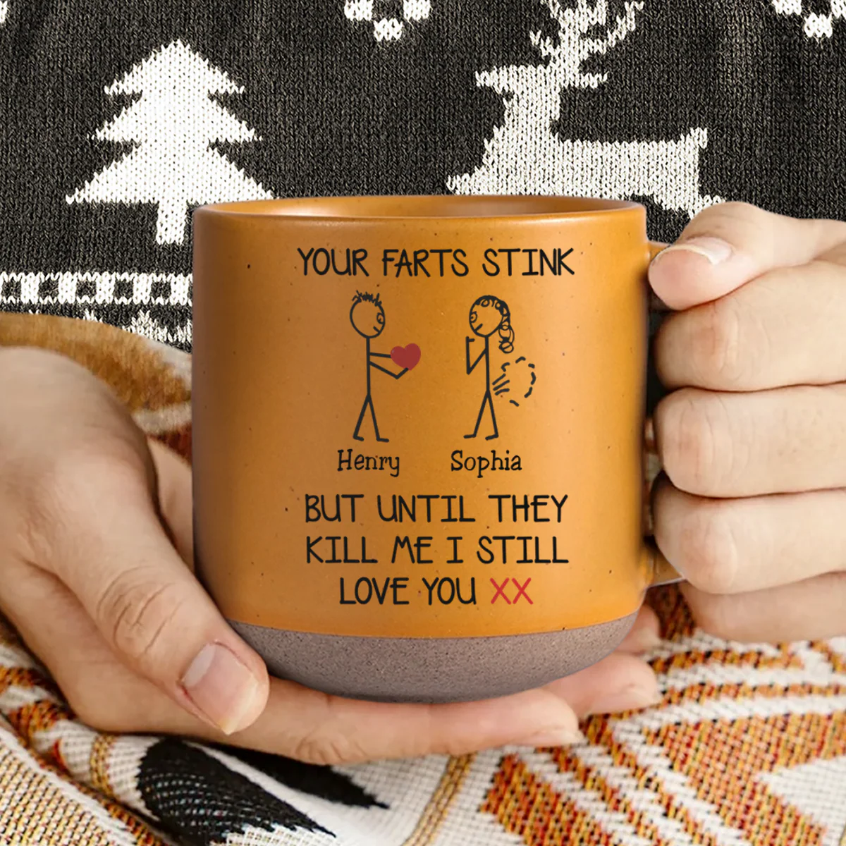 Custom Name Your Farts Stink Pottery Mug, Funny Valentines Gift For Her HO82 901182 - Image 6