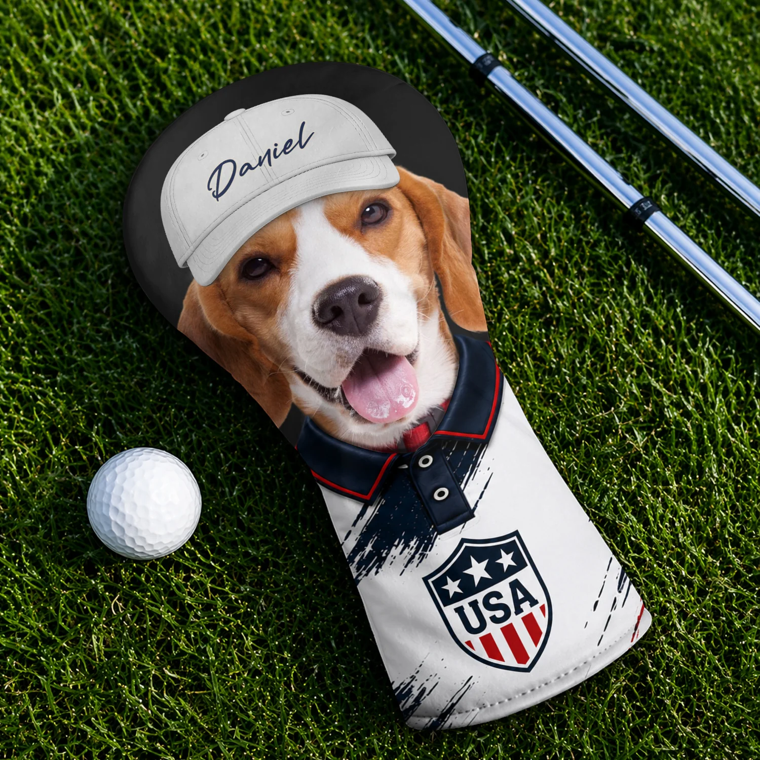 Custom Pet Photo With America Flag Golf Head Cover, Golf Club Cover - Gift For Dog Cat Dad Mom, Golf Lovers HO82 902312 - Image 4