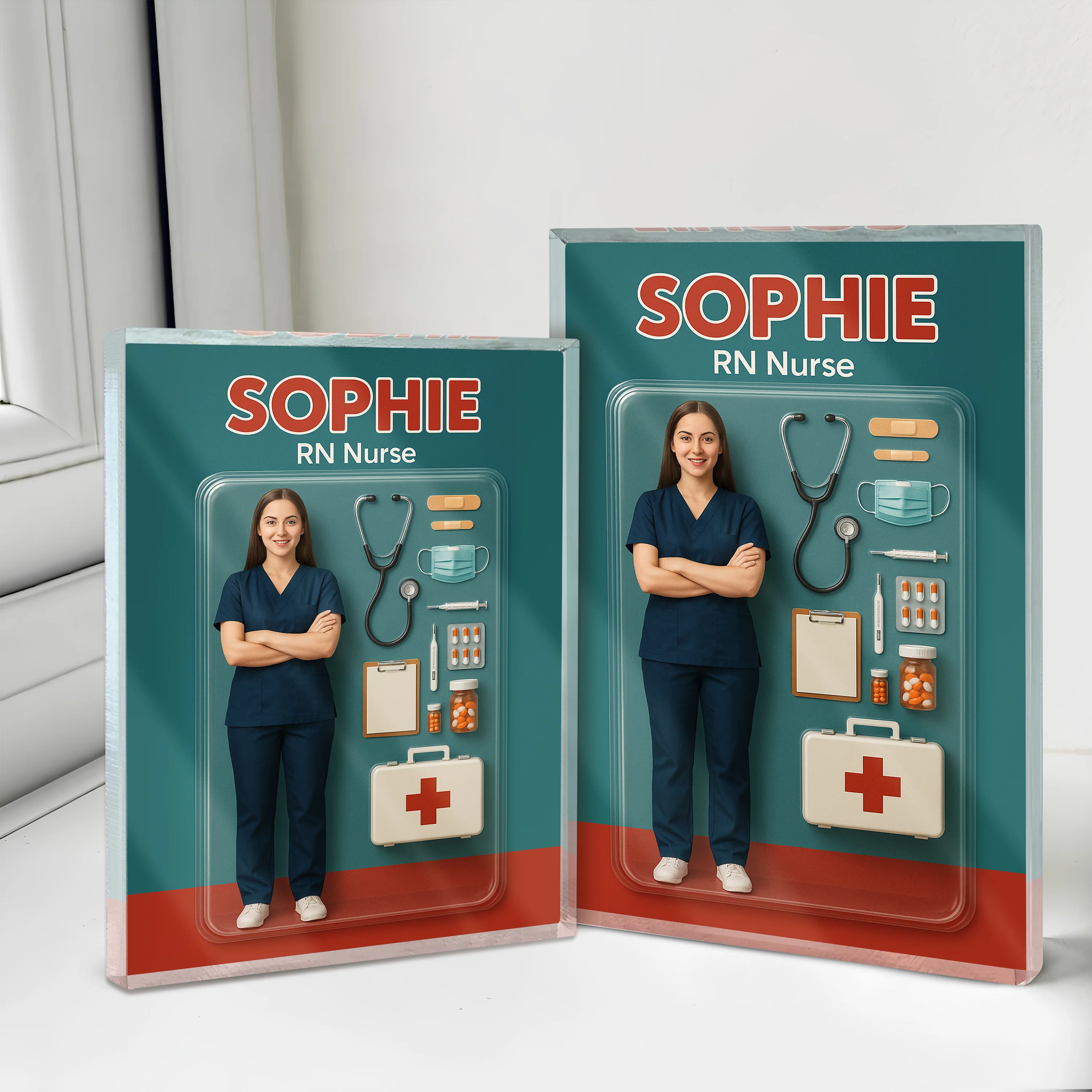 Custom Photo 3D Effect Nurse Figure Acrylic Block Plaque, Unique Keepsake HO82 893910 - Image 6