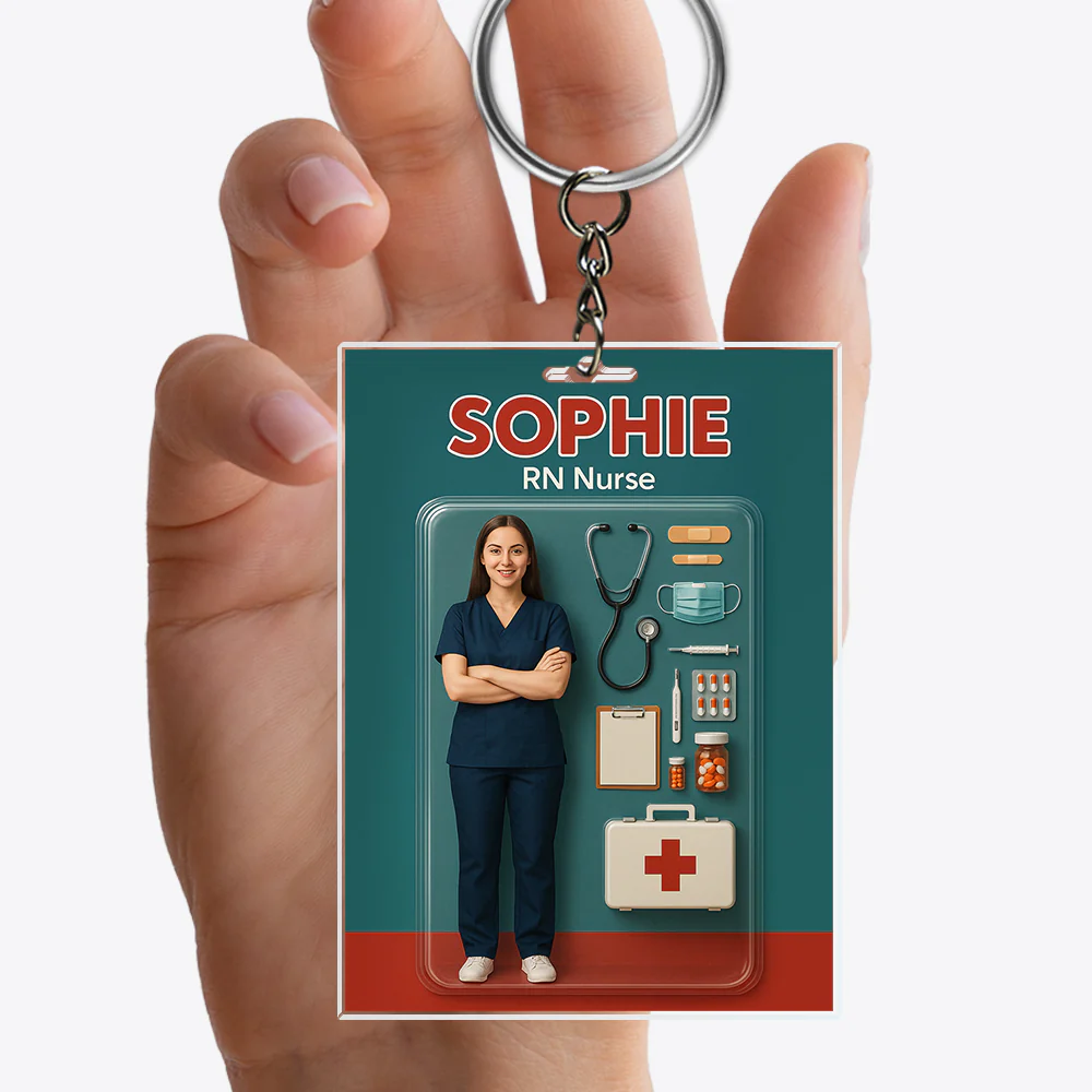 Custom Photo 3D Effect Nurse Figure Acrylic Keychain HO82 893912 - Image 3
