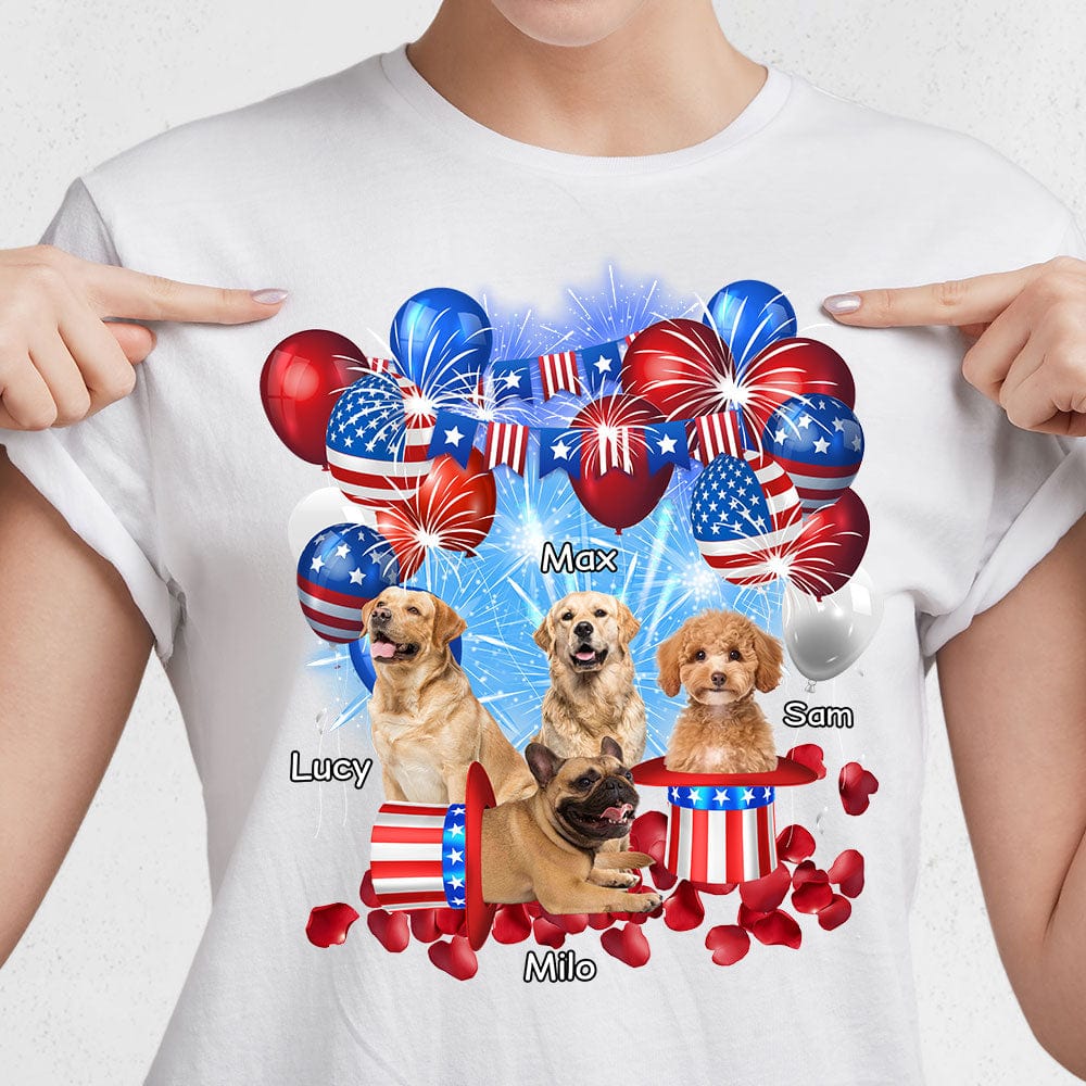 Custom Photo 4th Of July For Dog Lovers Bright Shirt HO82 890734 - Image 3
