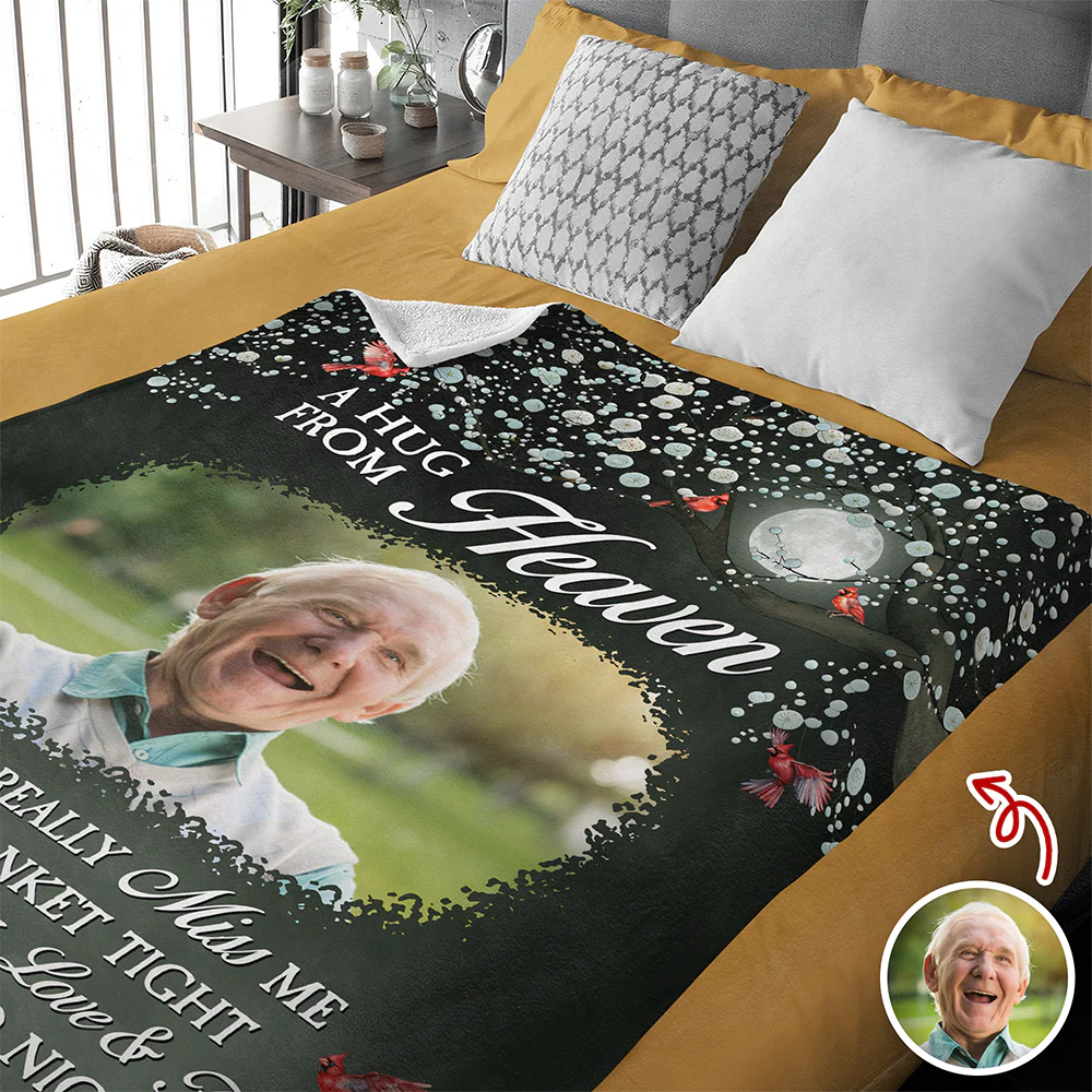 Custom Photo A Hug From Heaven Memorial Blanket Gifts for Family, Friends HO82 894454 - Image 6