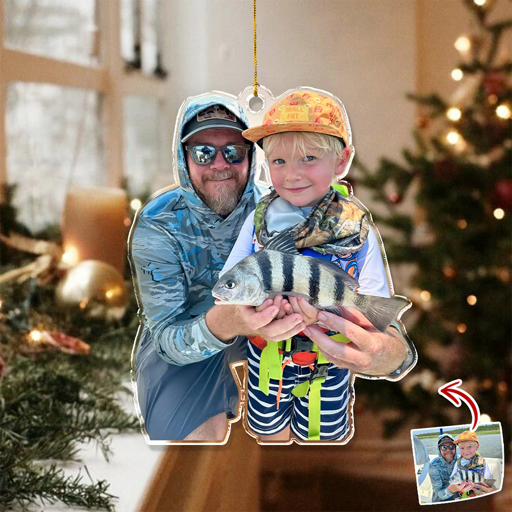 Custom Photo A Man Addicted To Fishing Acrylic Ornament Gift For Fishing Lovers HO82 894742 - Image 4
