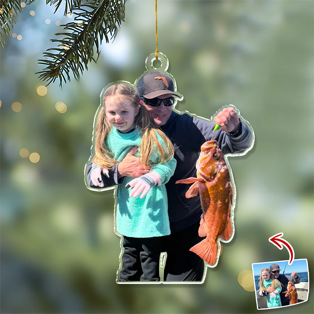 Custom Photo A Man Addicted To Fishing Acrylic Ornament Gift For Fishing Lovers HO82 894742 - Image 8