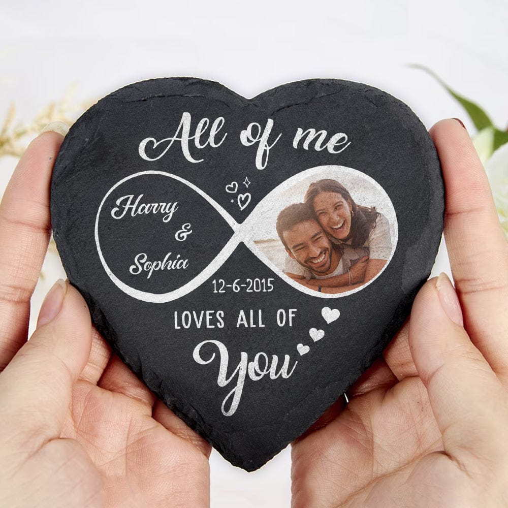 Custom Photo All Of Me Loves All Of You Couple Heart Shaped Stone With Stand TA29 889516 - Image 6