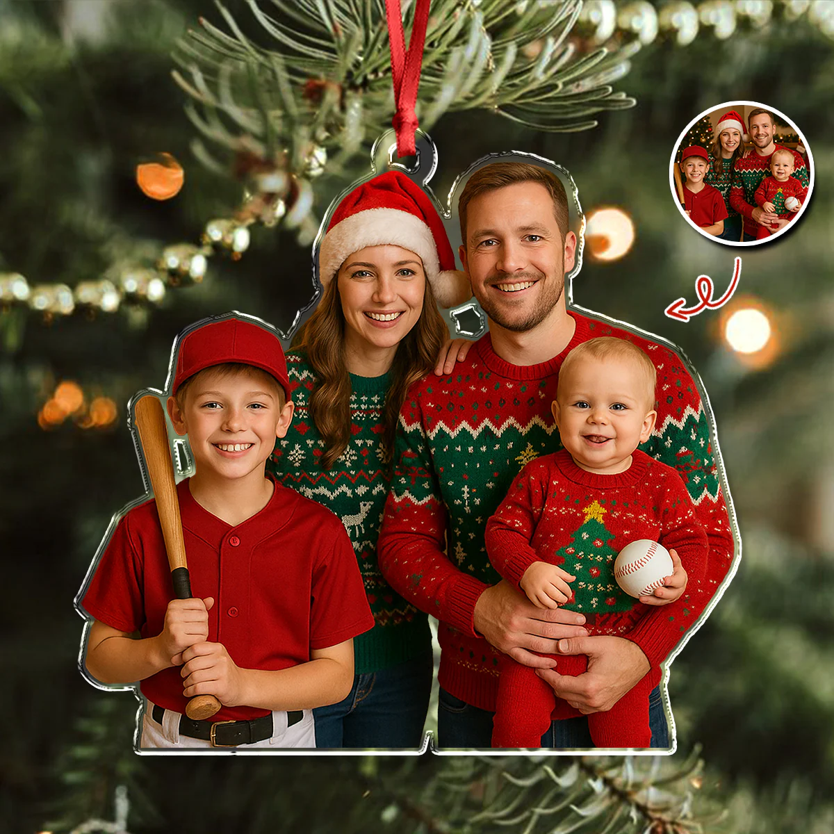 Custom Photo Baseball Kid Team Acrylic Ornament Gift For Baseball Lovers HO82 894930 - Image 4