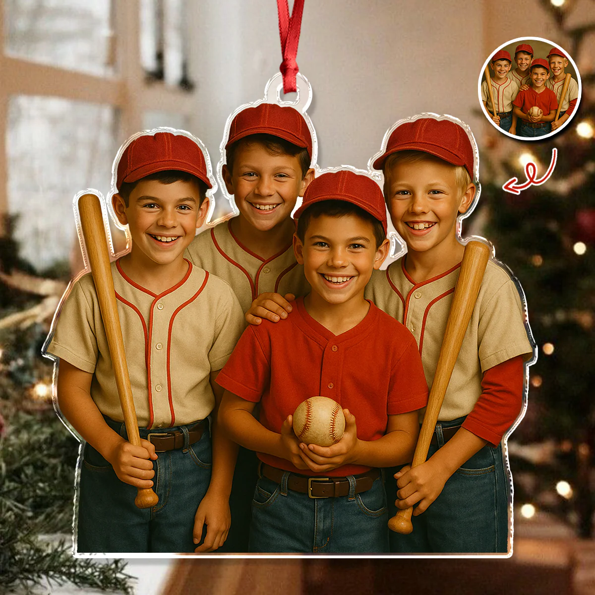 Custom Photo Baseball Kid Team Acrylic Ornament Gift For Baseball Lovers HO82 894930 - Image 6