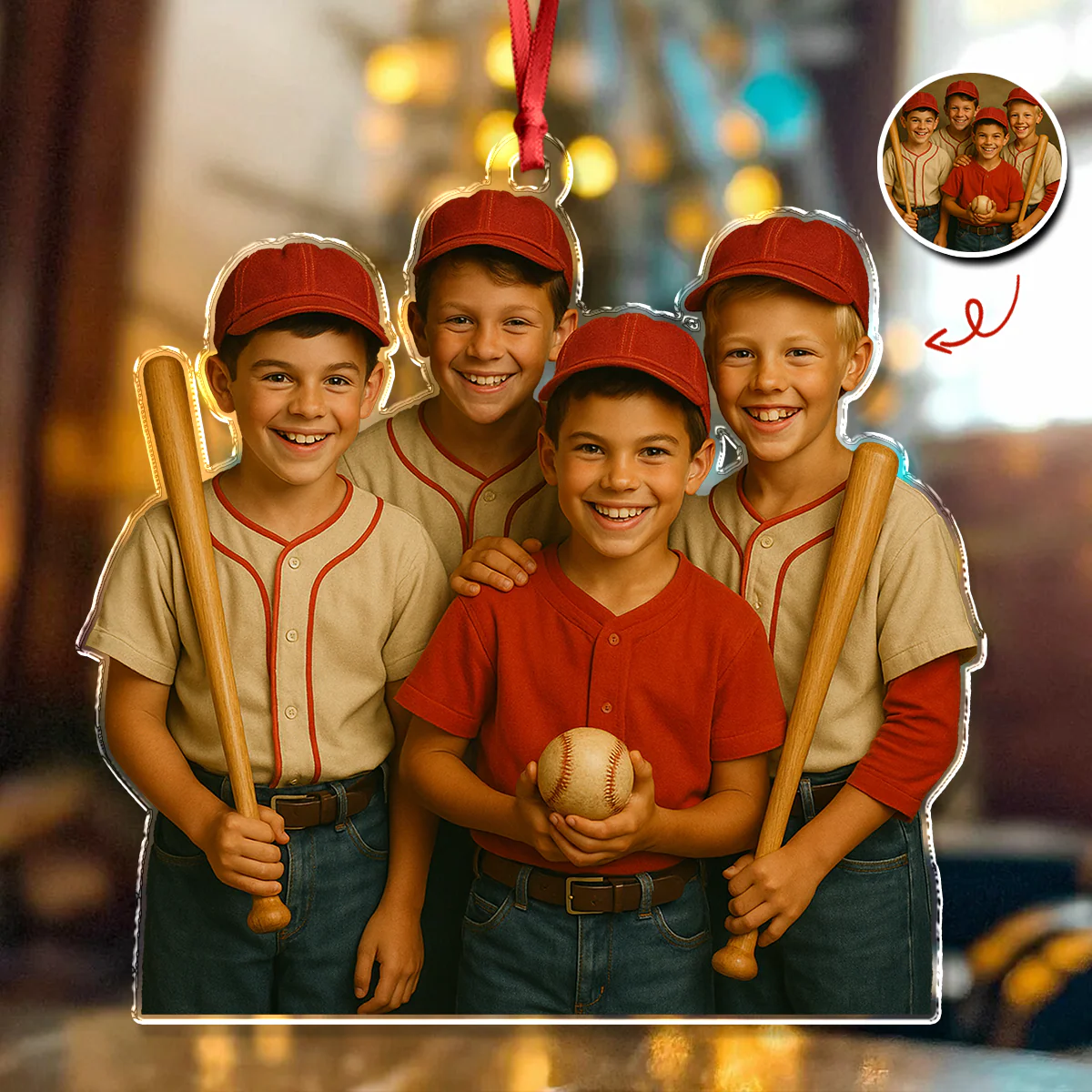 Custom Photo Baseball Kid Team Acrylic Ornament Gift For Baseball Lovers HO82 894930 - Image 8