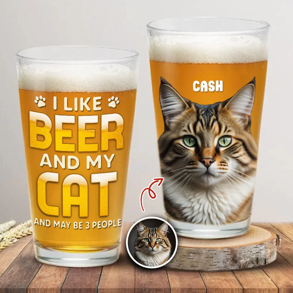 Custom Photo Best Cat Dad Ever Cat Father Print Beer Glass HO82 N304 890618