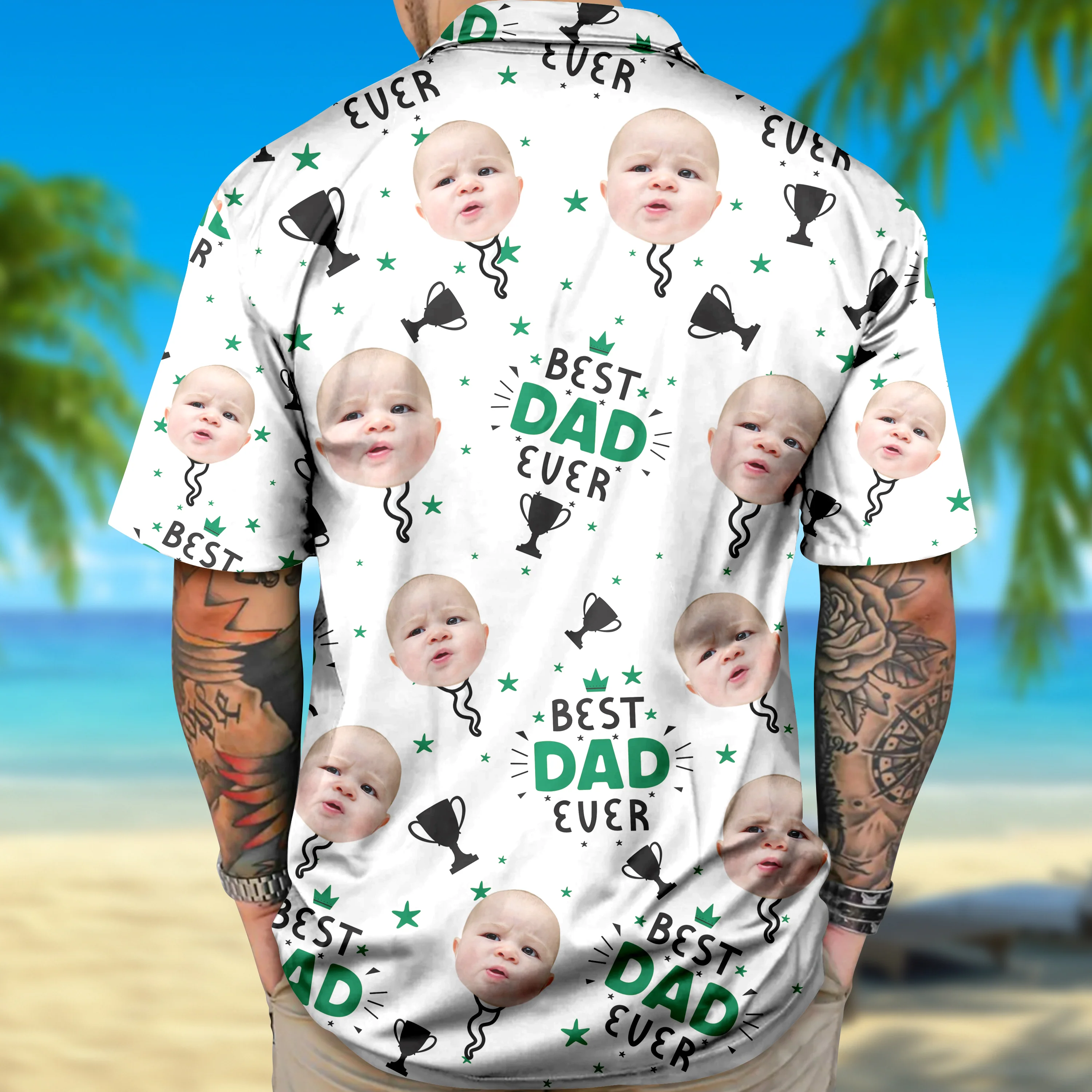 Custom Photo Best Dad Ever Hawaiian Shirt Gift For Dad HO82 894126 - Image 5