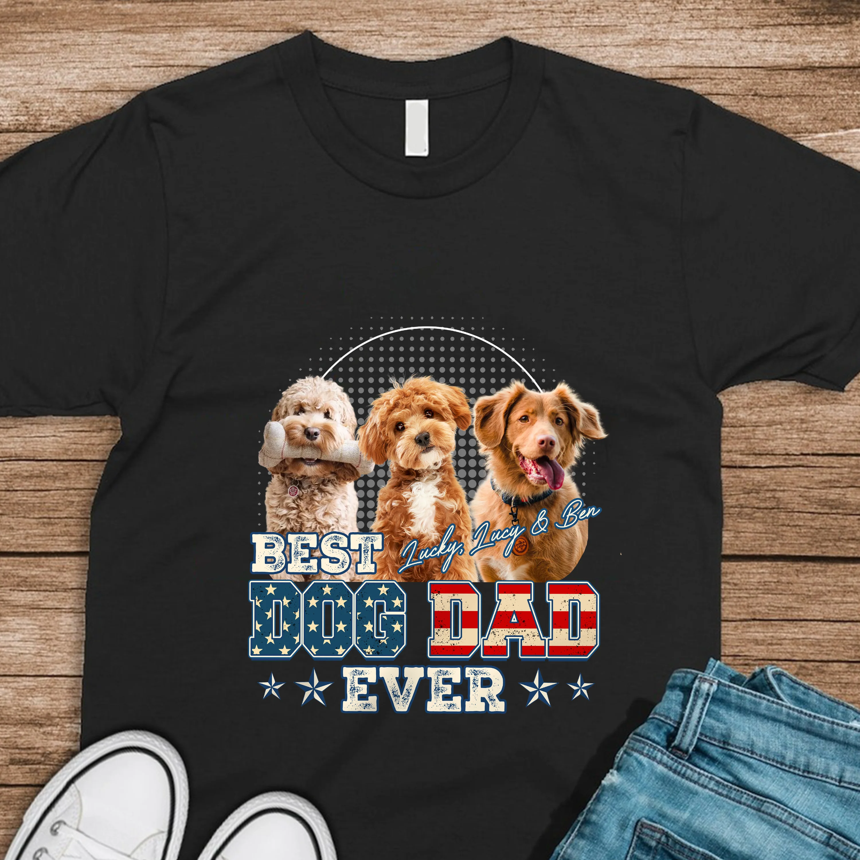 Custom Photo Best Dog Dad Ever Dog Shirt Gift For Dad HO82 893928 - Image 4