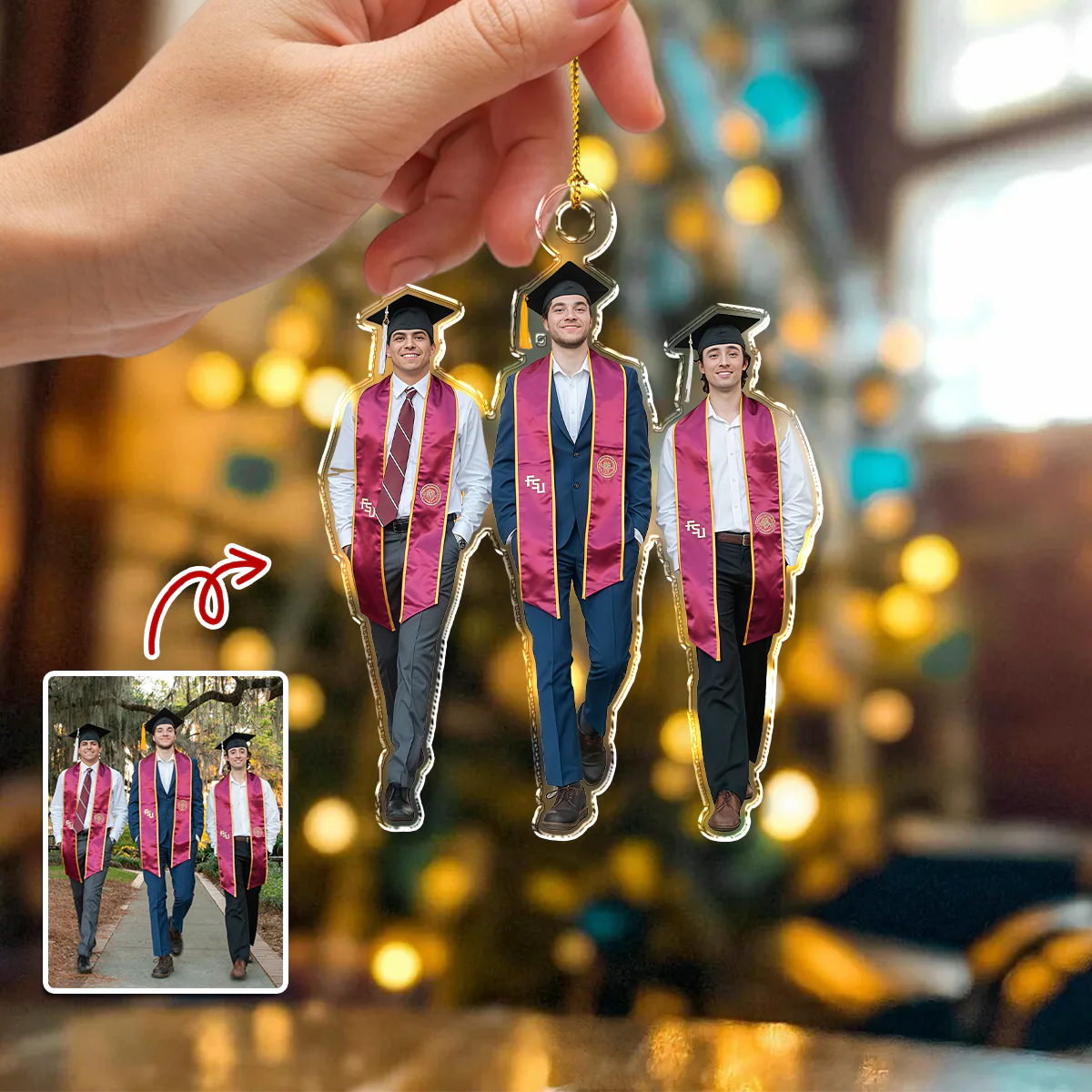Custom Photo Bestie Acrylic Ornament Gift For Graduate HO82 900648 - Image 2