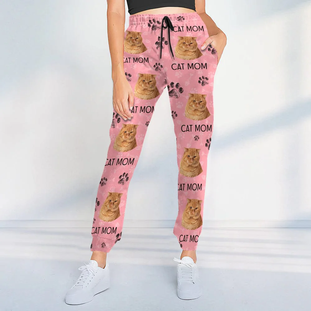 Custom Photo Cat Dad Cat Mom For Men and Women Sweatpants N304 889804 - Image 3