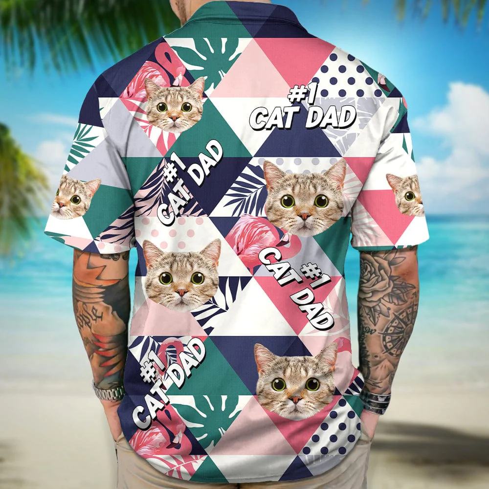 Custom Photo Cat Dad Cat Mom Hawaii Shirt N304 889280 - Image 2