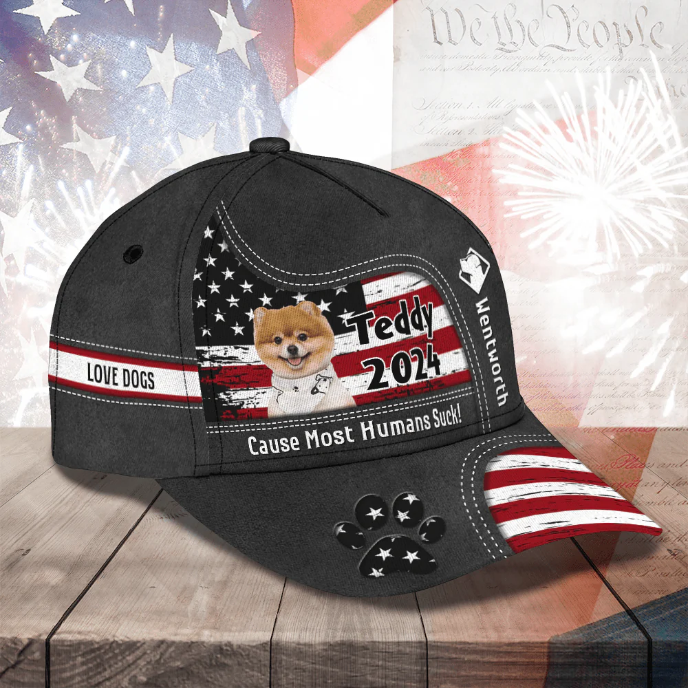 Custom Photo Cause Most Humans Suck Dog Classic Cap TA29 890406 - Image 3