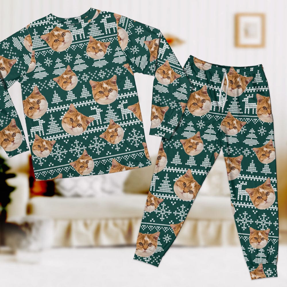 Custom Photo Christmas Matching Cat Sleepwear N304 889856 - Image 3