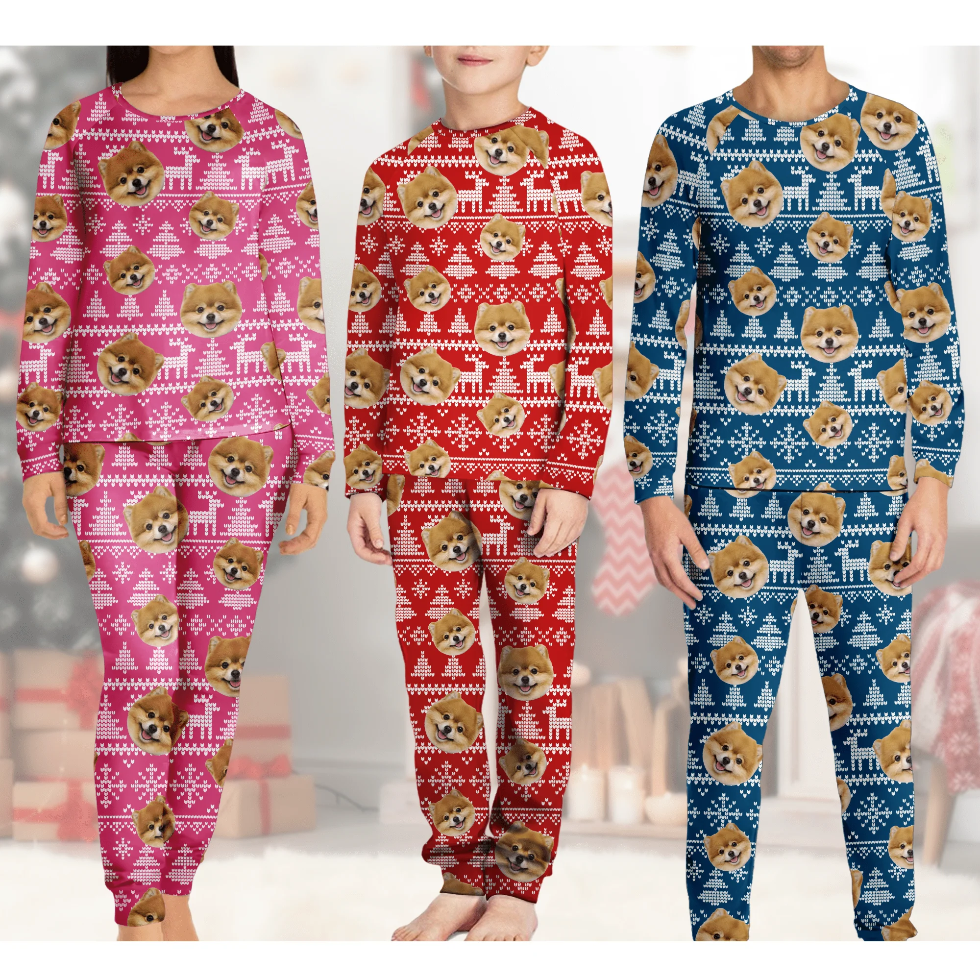 Custom Photo Christmas Matching Dog Sleepwear N304 889858 - Image 4