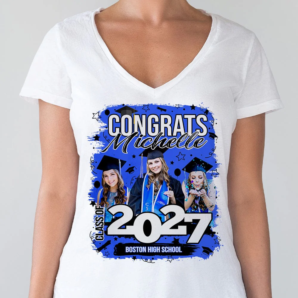 Custom Photo Class Of 2025 Congrats Graduation Bright Shirt TA29 890118 - Image 22
