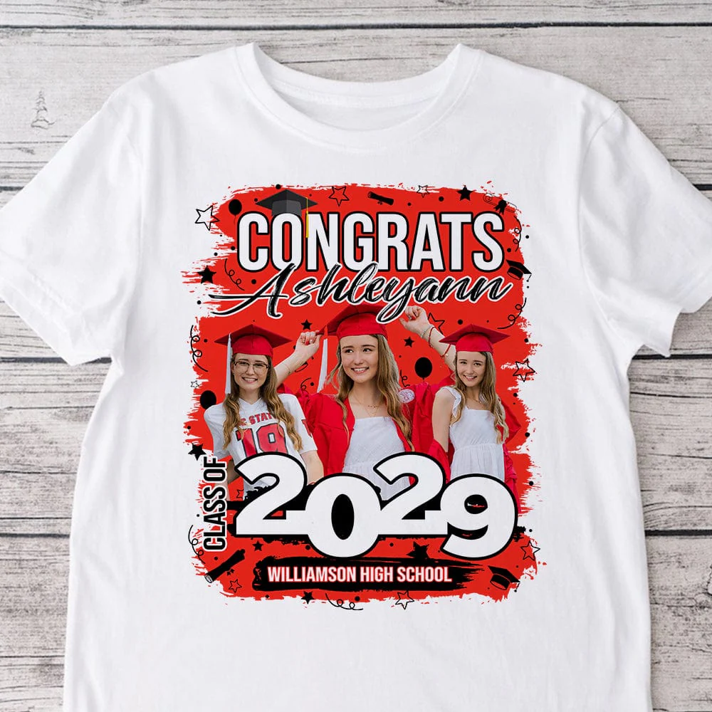 Custom Photo Class Of 2025 Congrats Graduation Bright Shirt TA29 890118 - Image 33