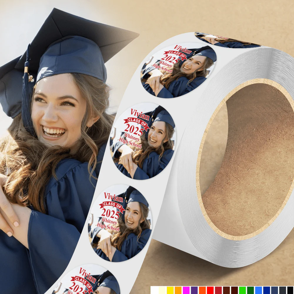 Custom Photo Class Of 2025 Congrats Graduation Roll Sticker TA29 890290