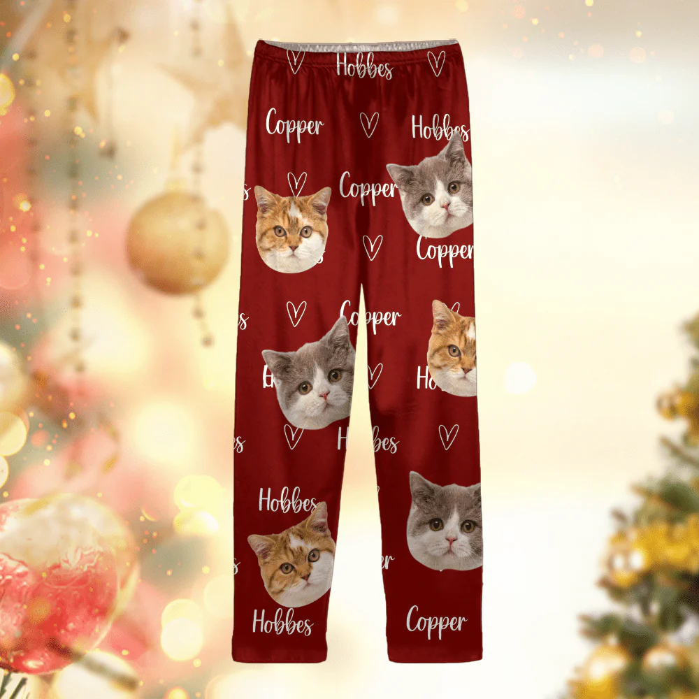 Custom Photo Colorful Lovely Lettering For Cat Lovers Pajamas N304 889946 - Image 3