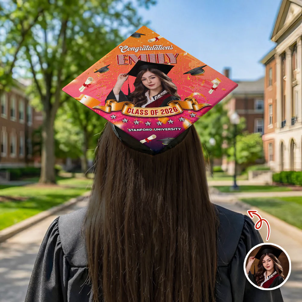 Custom Photo Congrats Class Of 2026 Graduation Cap Topper HO82 901660 - Image 5