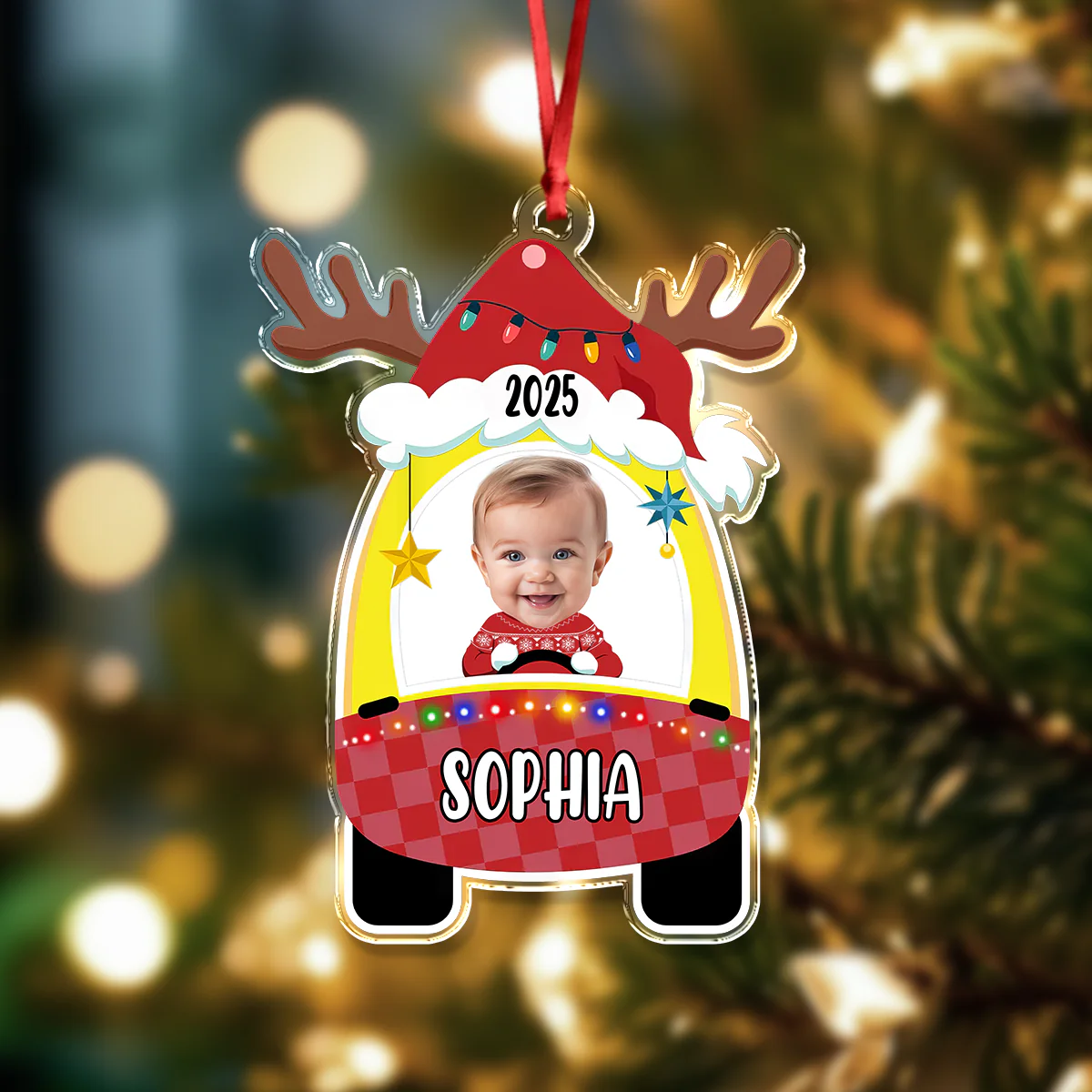 Custom Photo Cute Baby First Christmas Car Acrylic Ornament HO82 894646 - Image 6