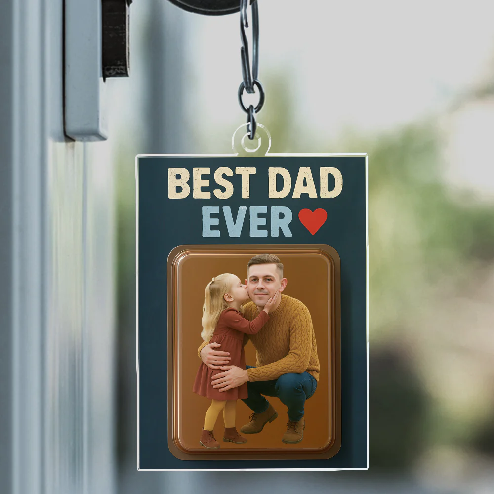 Custom Photo Dad And Kid Action Figure Acrylic Keychain Gift For Father's Day HO82 894002 - Image 4