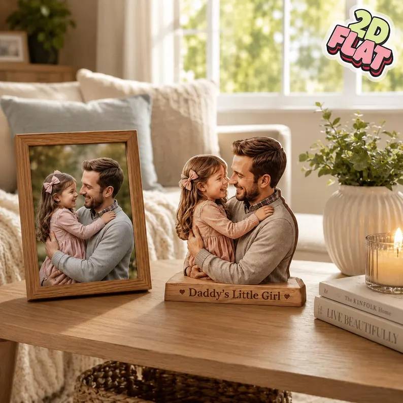 Custom Photo Dad with Kids Acrylic Block Plaque Father’s Day Gift HO82 902550 - Image 4