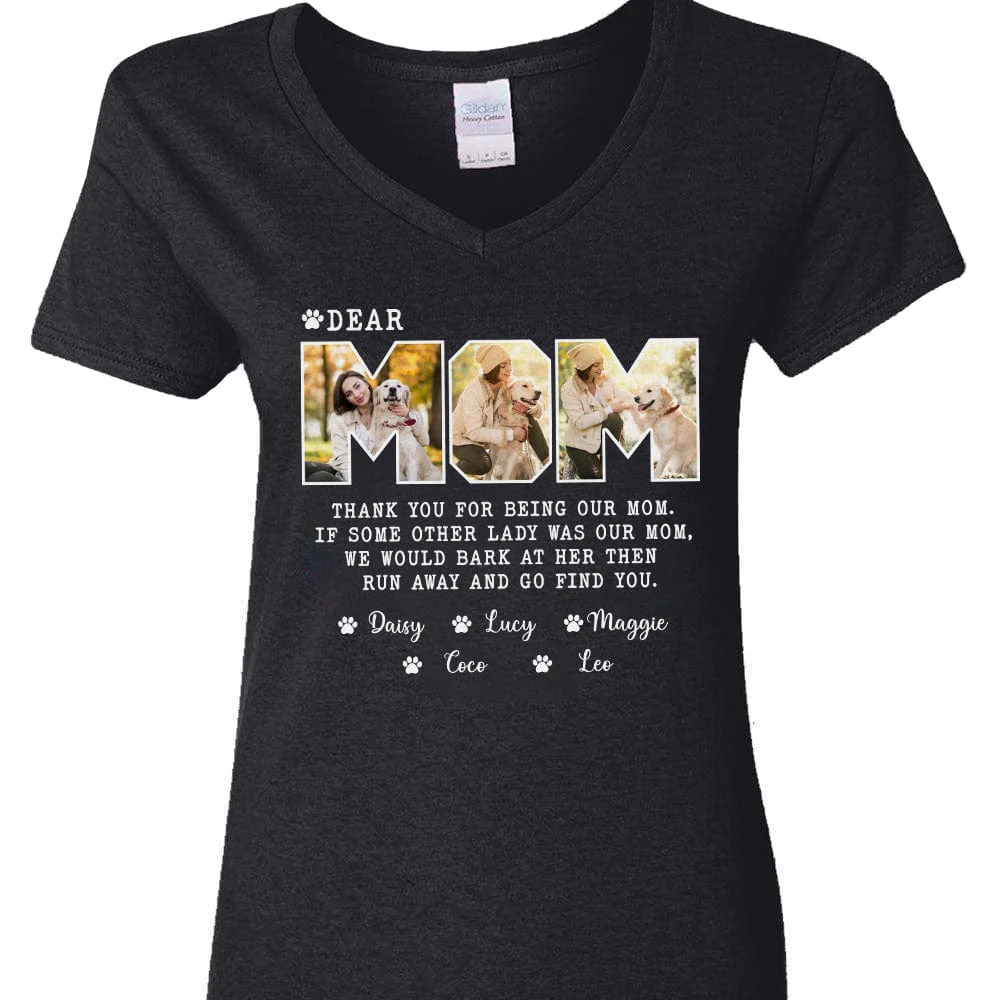 Custom Photo Dear Mom For Dog Lovers Dark Shirt TA29 889092 - Image 5