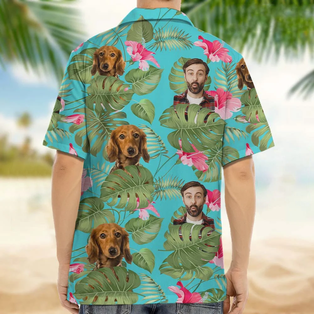 Upload Photo Dog And Face Hawaiian Shirt HO82 TA29 888379 - Image 5