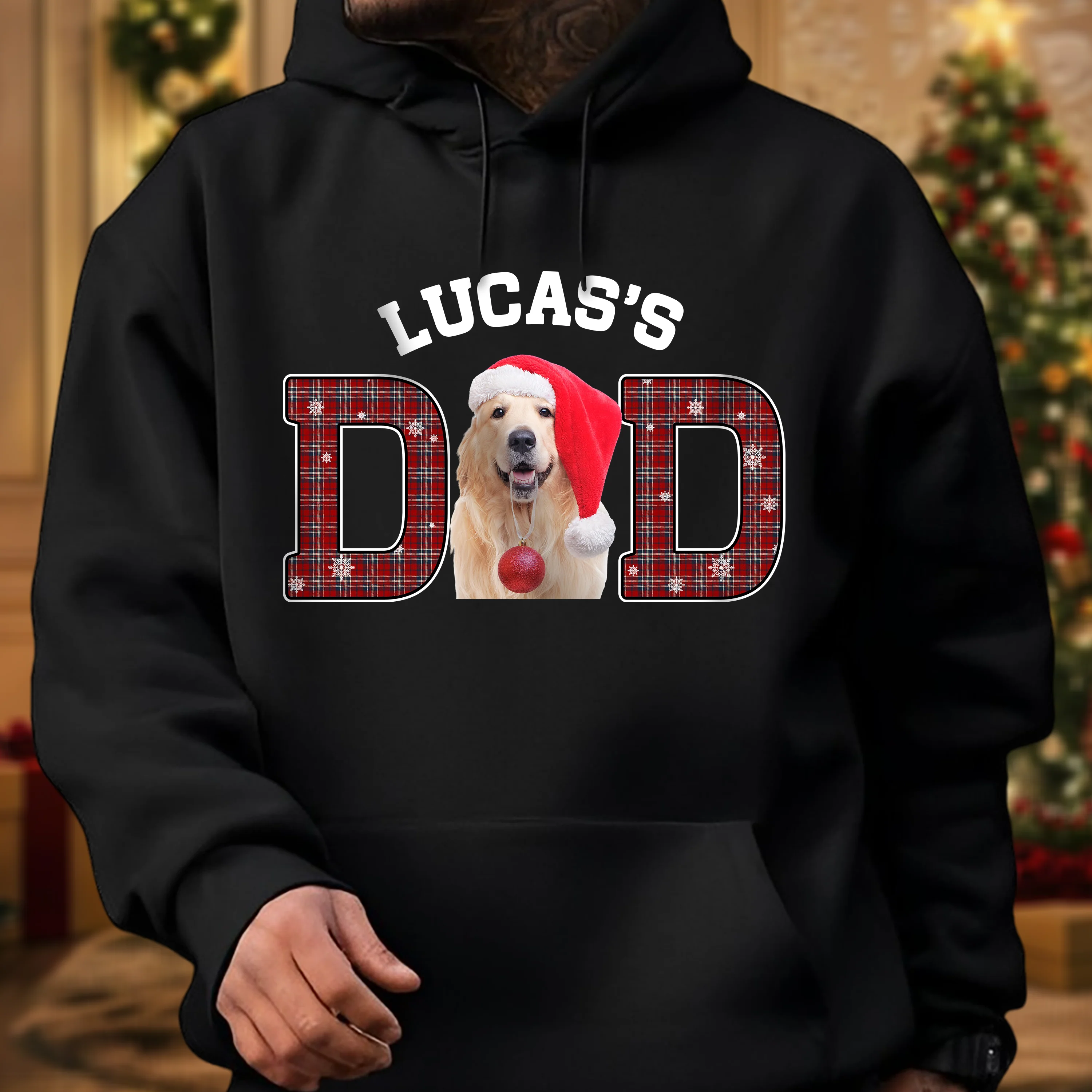 Custom Photo Dog Cat Dad Dark Shirt Christmas Gift For Family HO82 894396 - Image 5