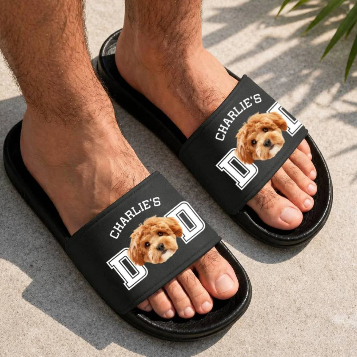 Custom Photo Dog Cat Dad Mom Slide Sandals - Gift For Dog Cat Lovers HO82 902540 - Image 2