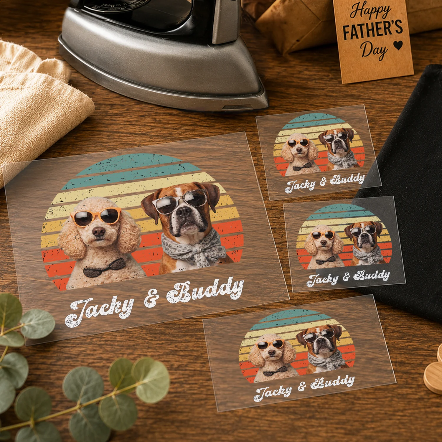 Custom Photo Dog Cat Vintage Retro DTF Transfer - Gift For Dog Cat Lovers, Dad, Father's Day HO82 902476 - Image 5