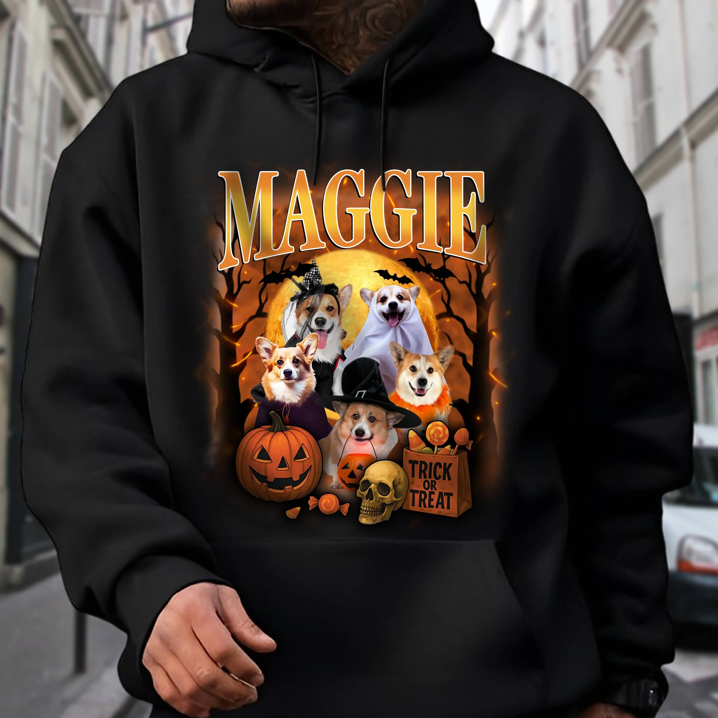 Custom Photo Dog Halloween Retro Style Dark Shirt HO82 894988 - Image 3